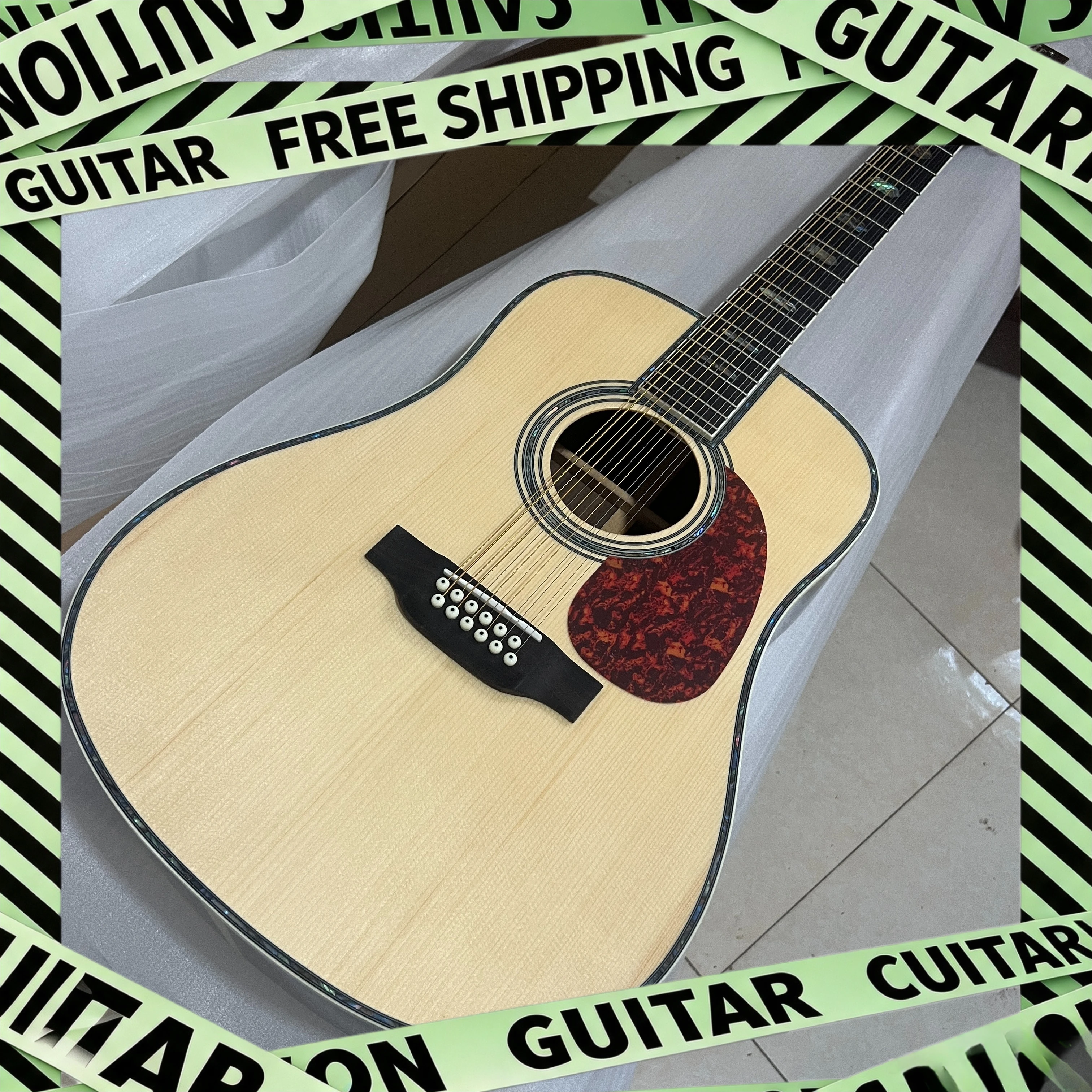 41 Inch Acoustic Guitar D45 12 String Hexagonal  Picea Asperata Body Rosewood Fingerboard Fixed Bridge Delivery Included Gift