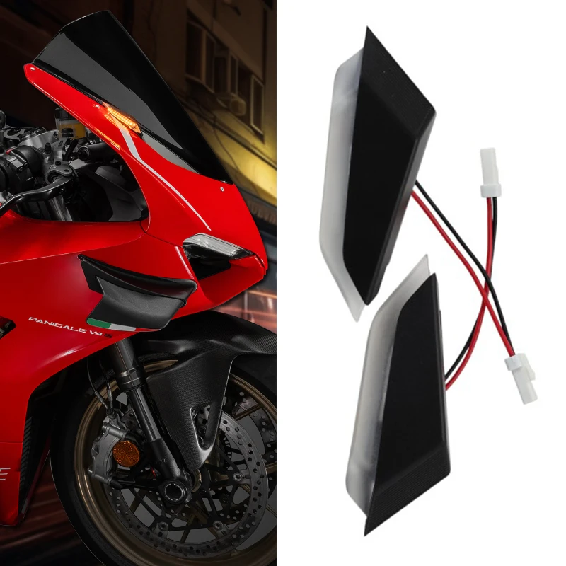 

Светодиодный указатель поворота для мотоцикла, передний мигающий индикатор, зеркальная основа, мигалка для DUCATI Panigale V2 V4/S/R 2018-2023