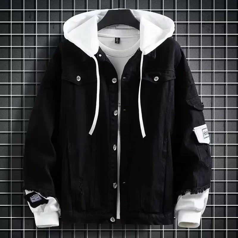 Trendy Denim Jacket for Teenage Boys High School Students Casual Outerwear Spring Autumn New Style Male Clothing