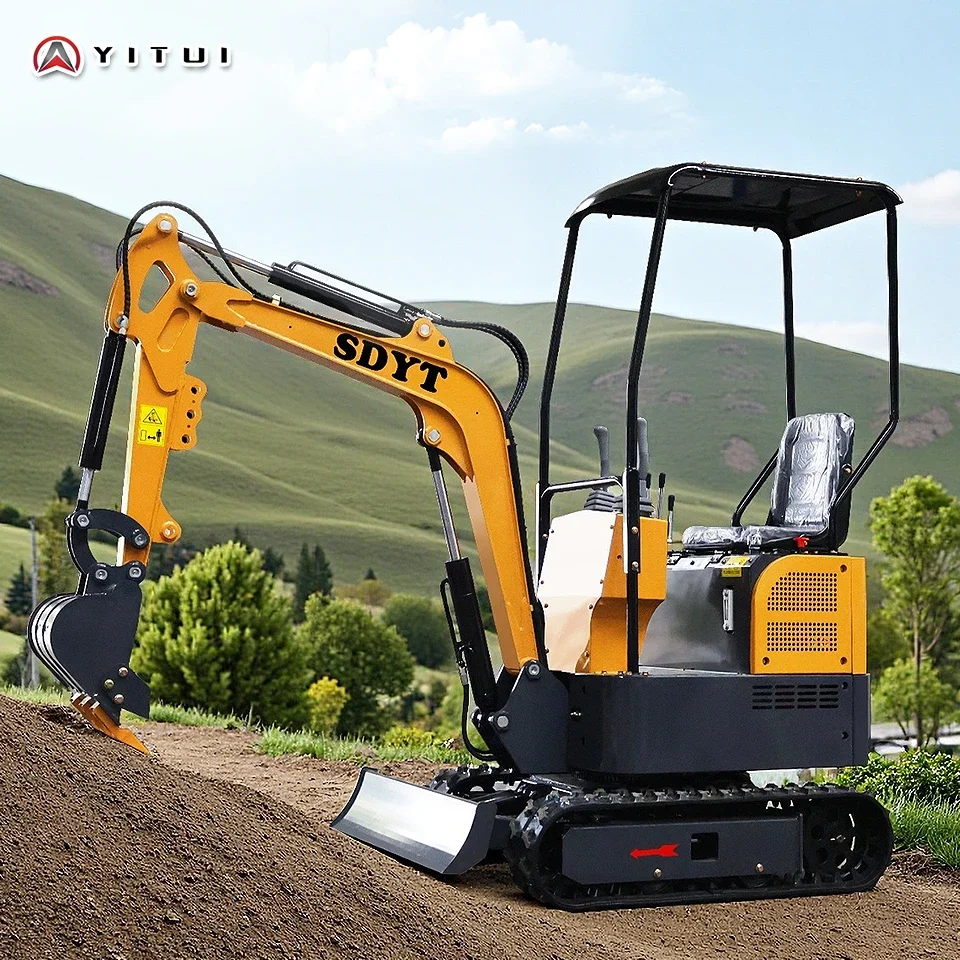 Miniexcavadora personalizada, motor Kubota de alta calidad, Ce Epa Euro 5, miniexcavadora hidráulica agrícola de 1,2 toneladas