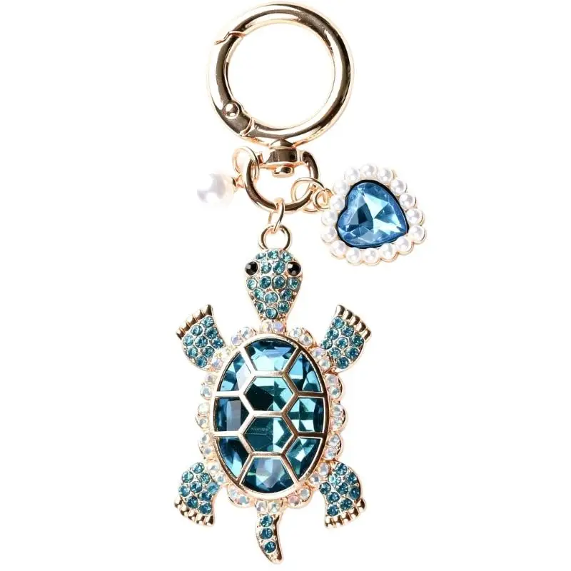 A52E Decorative Turtles Design Keychain Bag Charm with Clip-On Ring for Daily Carry