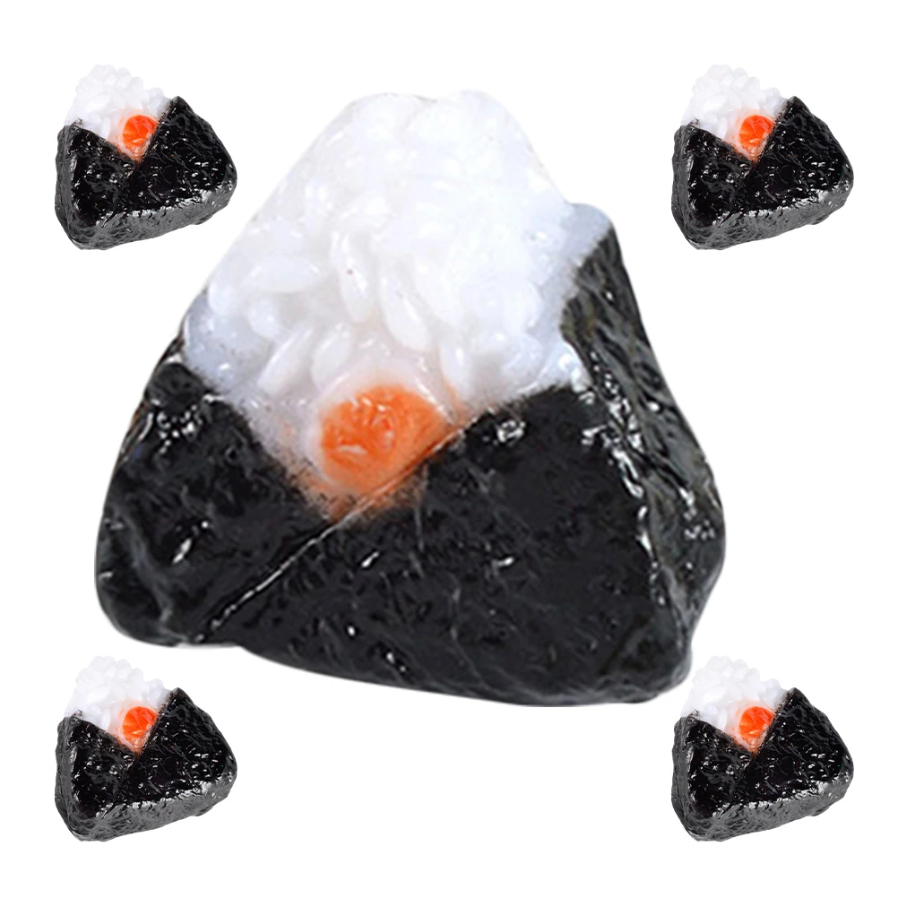 Imitação de sushi bola de arroz comida em miniatura para decoração de casa de bonecas em estilo japonês