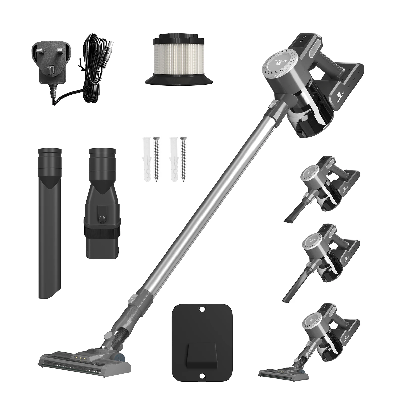 6 in1 Cordless Vacuum Cleaner Upright Handheld Stick Vacuum,Powerful Suction Vacuum with LED,30Min Runtime for Carpet /Floor