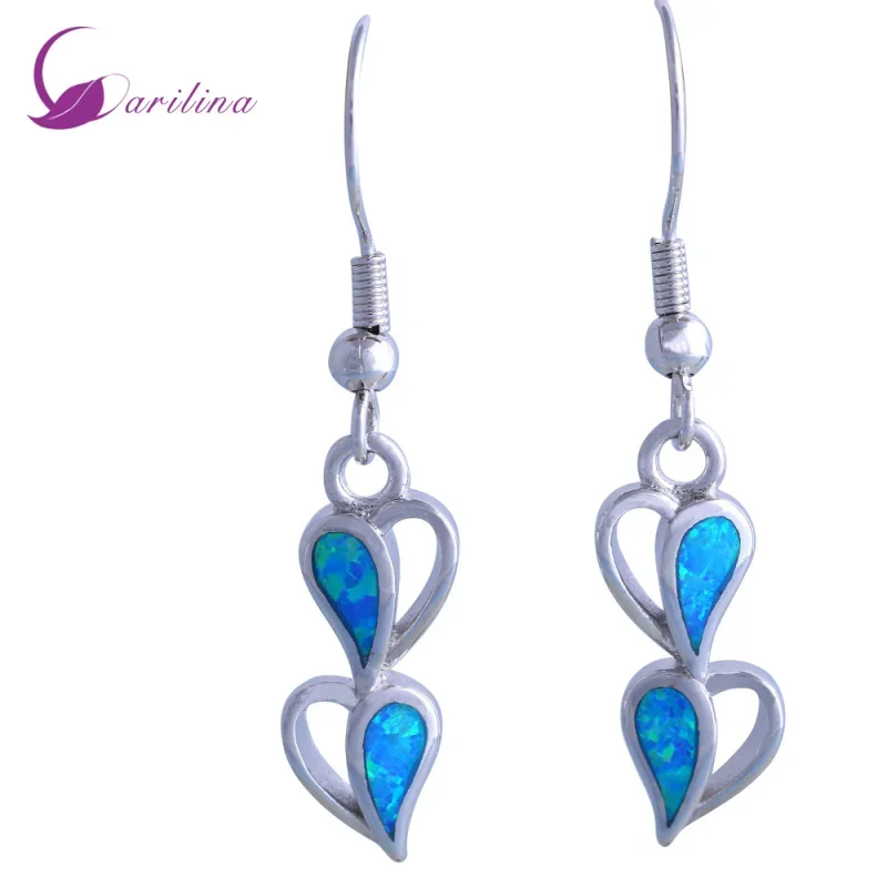 JLE1361 Irregular Attachment of Heart Gentle Wind Opal Beautiful Mutil-color Zircon Earrings Ladies Fashion Jewelry