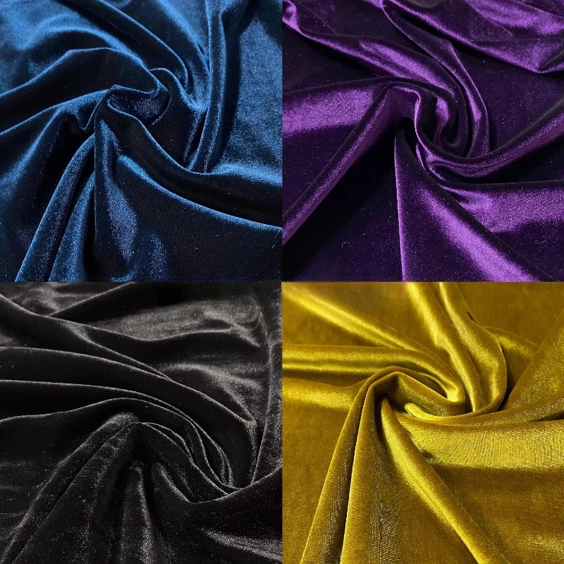 

Мягкая эластичная велюровая ткань из спандекса для пошива платьев-ципао, дизайнерских комплектов одежды, ткань для рукоделия, продается на метры, материал для шитья