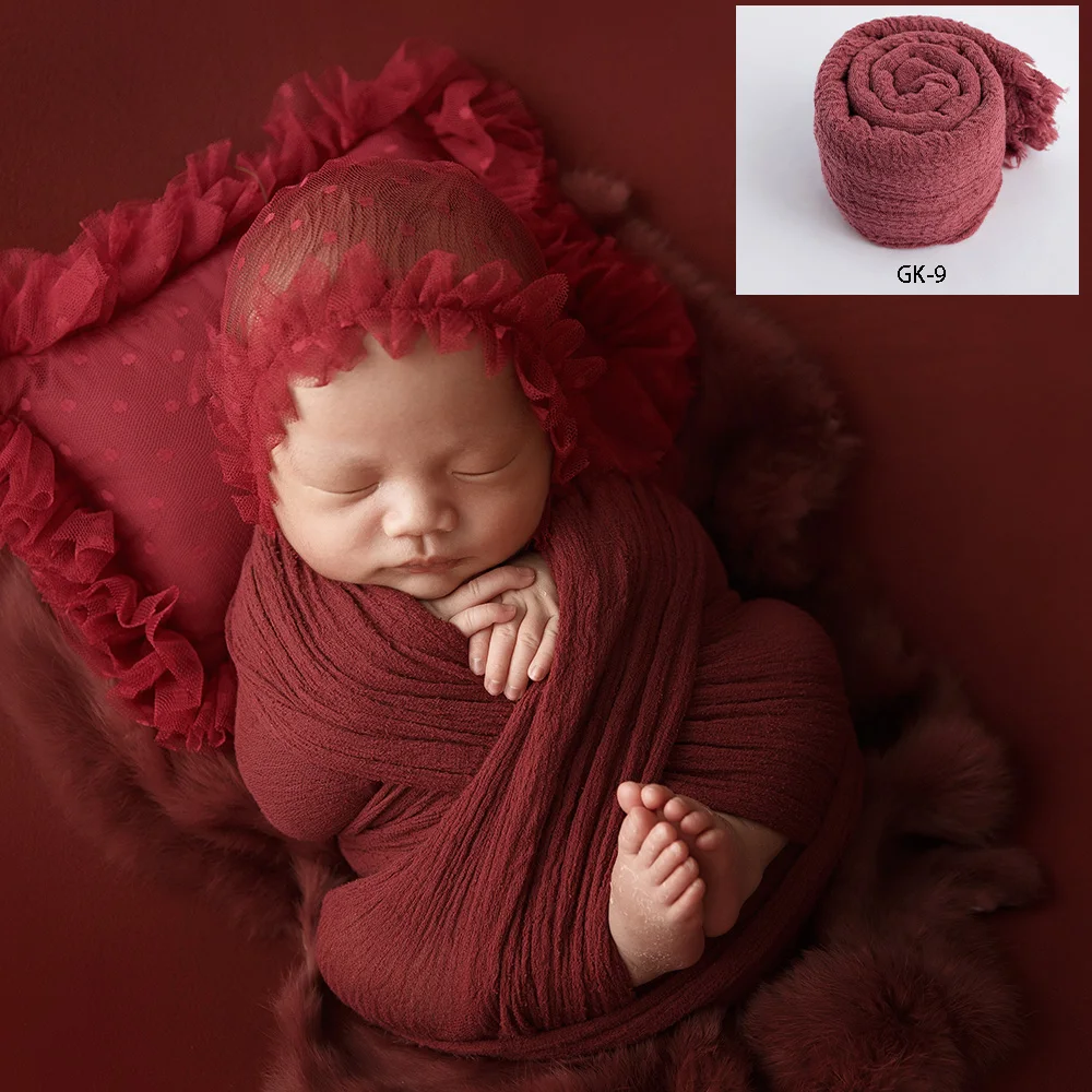 Algodão macio gaze Wraps para fotografia, alta Stretchable Swaddle Blanket para bebê recém-nascido, foto Props, várias cores