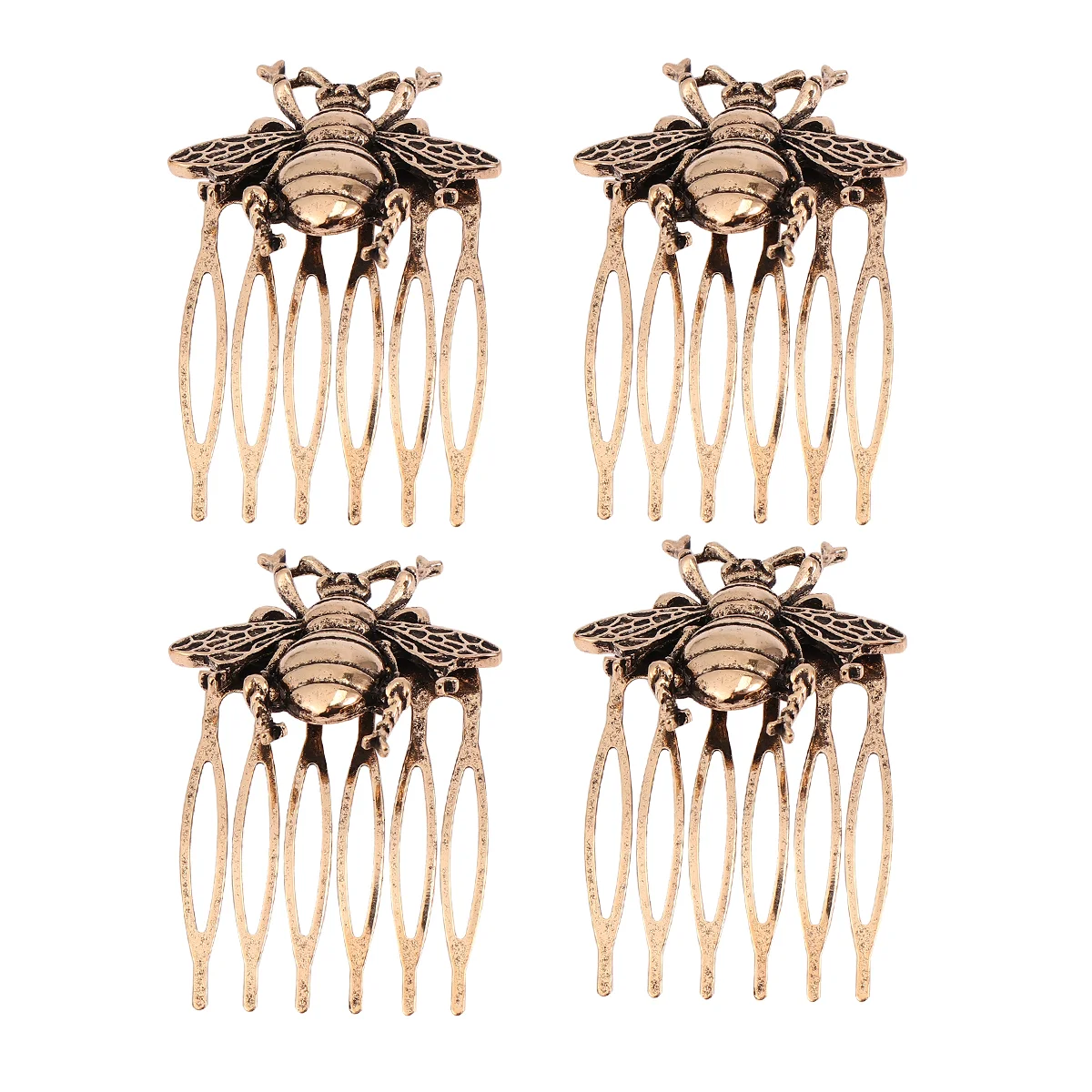 

4 Pcs Hair Retro Insert Accessories Alloy Comb Bee Shaped Hairpin Bride Combs Wedding Bridal Headdress