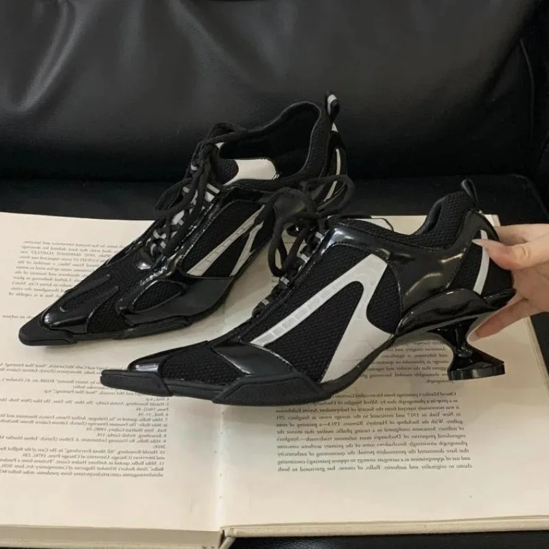 

Women Pumps Silver Sports Heels Shoes Women Fashion Sneakers Elegant Punk Shoes for Women Female Luxury Brands Pumps