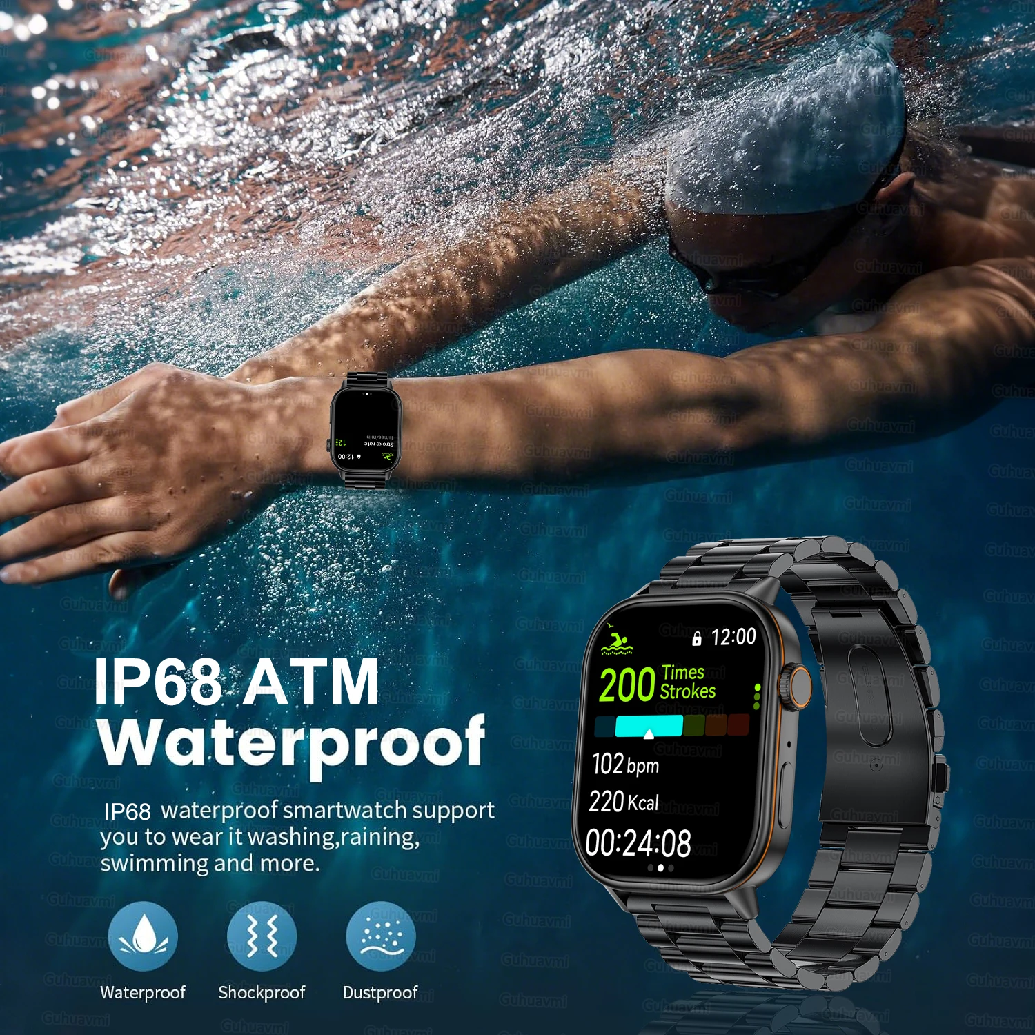 Xiaomi 스마트 시계 GPS 178 + 스포츠 모드 HD 블루투스 통화 IP68 방수 건강 추적 나침반 음성 지원 스마트 시계