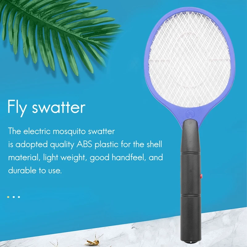 Batteries Operated Hand Racket Electric Mosquito Swatter Insect Home Garden Pest Bug Fly Mosquito Swatter Killer