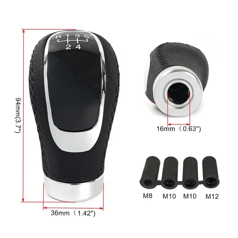 for 5 Speed 6 Speed Car Gear Shift Knob PU Leather Manual Transmission Stick Head Three Gear Faces Auto Interior Accessories