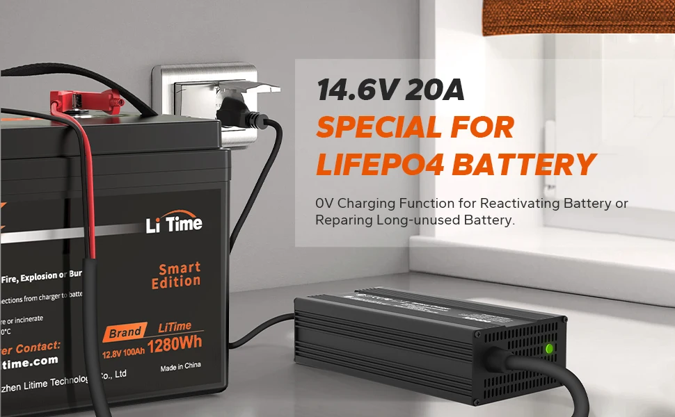 12V (14.6V) 20A LiFePO4 Battery Charger for 50AH 100AH 120AH Ultra Fast AC-DC Chargers