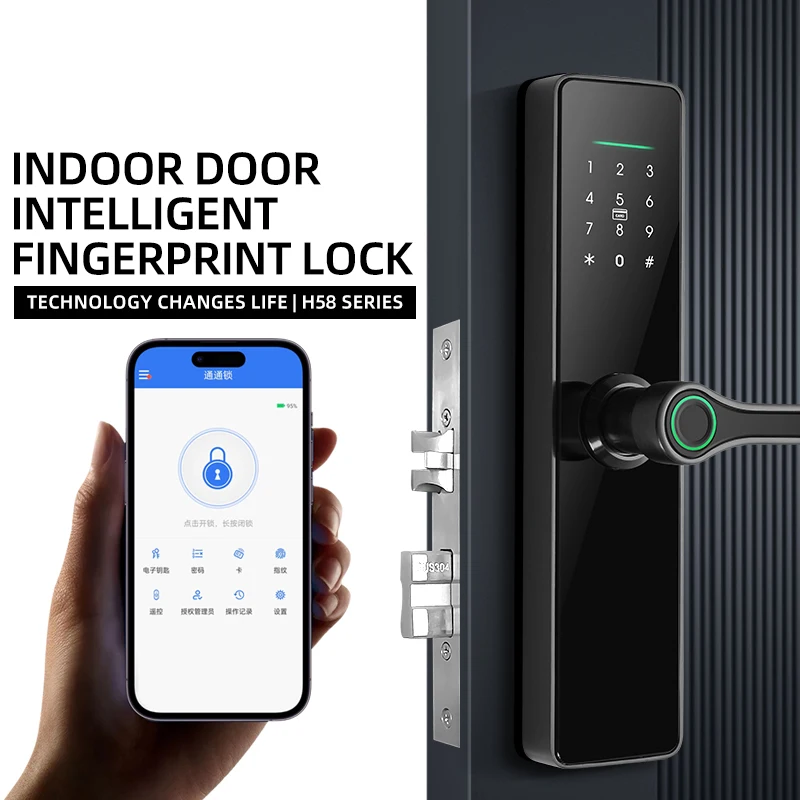 Stainless Steels Fingerprint Password Security Door Lock Wholesale Factory Selling TTlock Version Optional