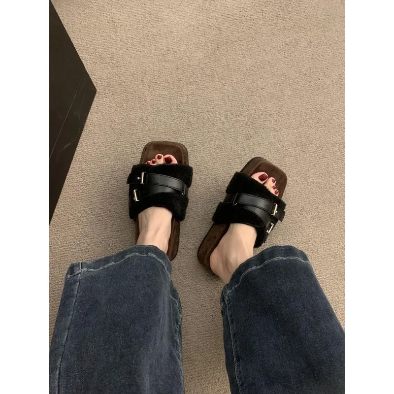 New Style Fashionable Women's Shoes Low Rome Hoof Heels Fabric Rubber Low Shoes Comfortable Rome Fabric Hoof Heels Zapatos Mujer