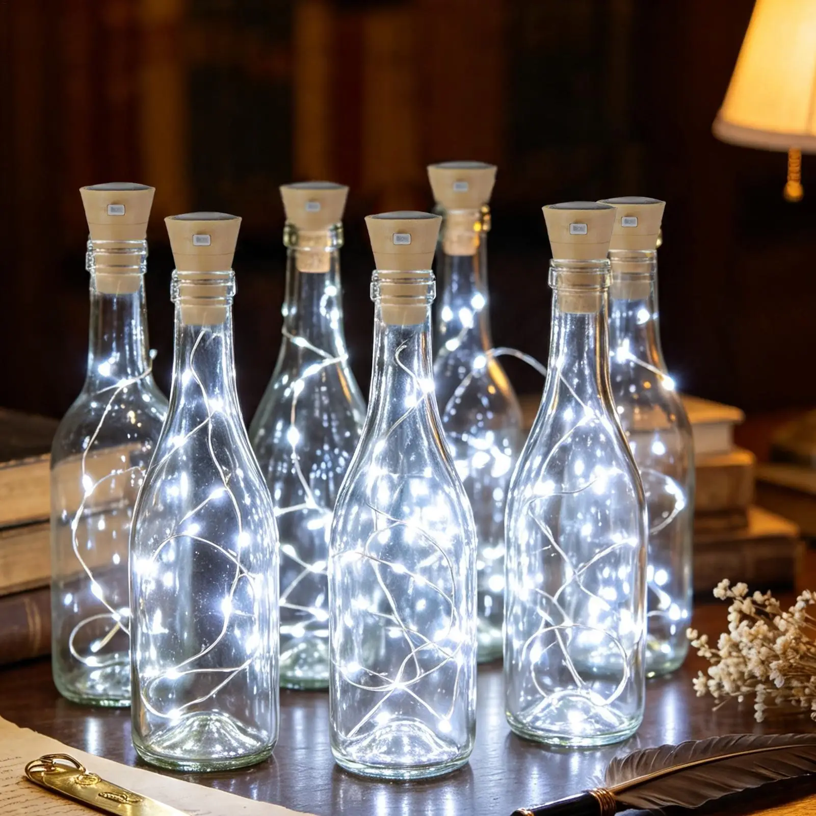 Cork Lights For Wine Bottles 6 Pieces LED Waterproof DIY Decoration Fairy Cork String Lights For Dining Table Garden Path Home