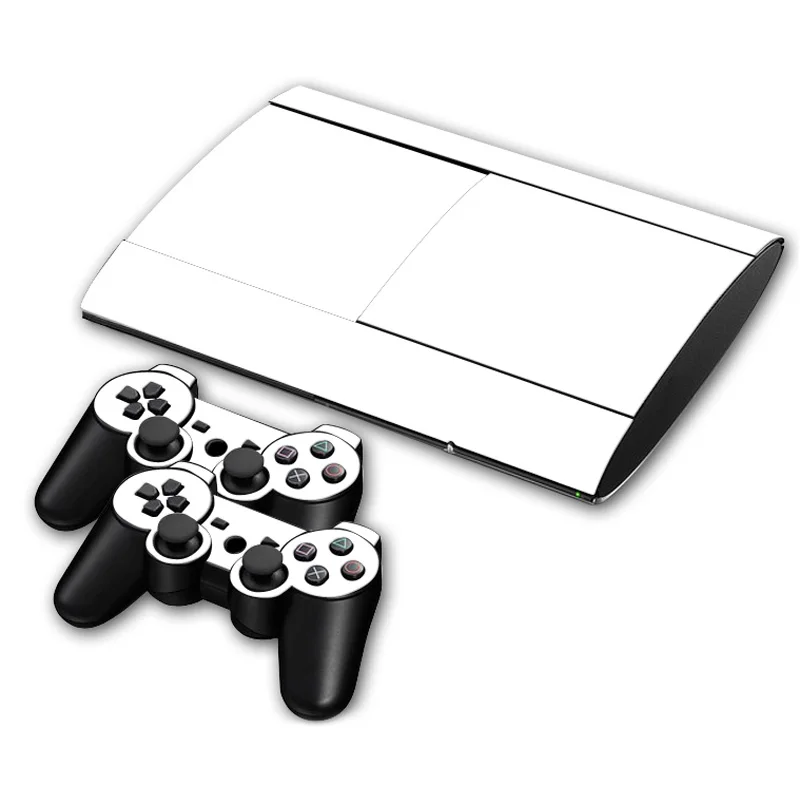 

White color Vinyl Decal Cover Faceplate Skin Kit for PS3 super Slim Skin sticker Console by System Skins Game Accessories #154