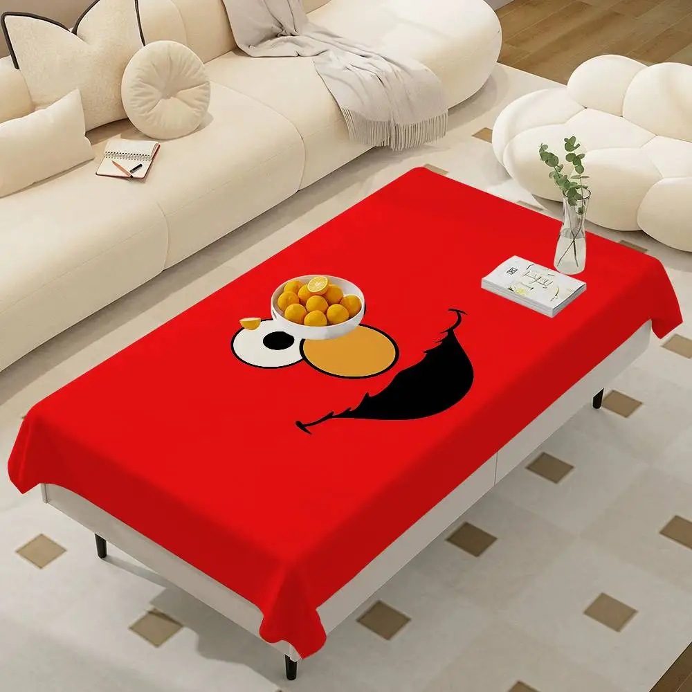 Sesame Street Cartoon Waterproof Rectangle Tablecloth Fiesta Home Decor Dining Room Decor Reusable Table Cover Party Supplies