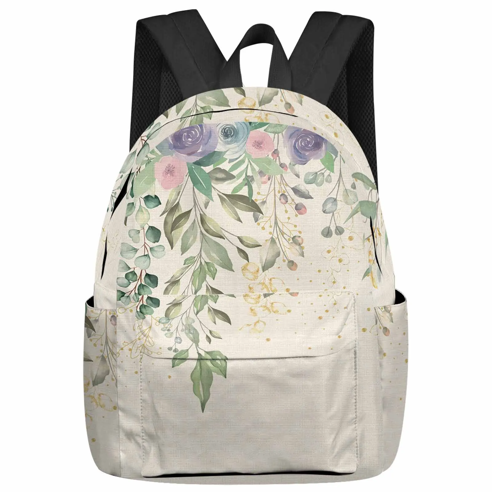 

Flowers Eucalyptus Leaves Flowers Backpacks Custom Student School Bags Laptop Backpack Men Women Female Travel Mochila