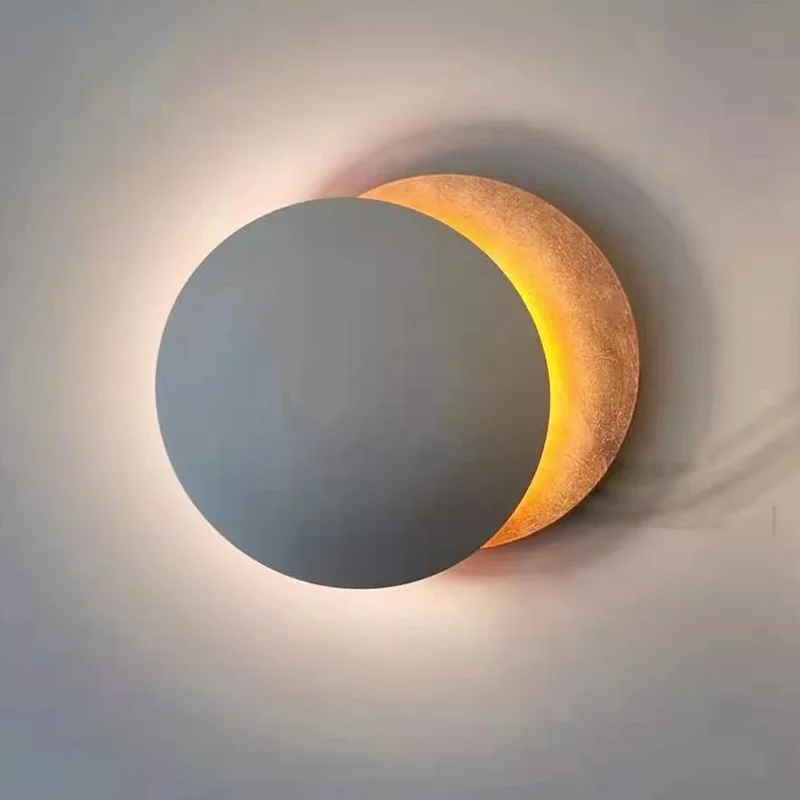 Luzes de parede para Eclipse Solar e Lunar, Designer Art Lights, cabeceira, quarto, corredor, escadaria, parede de fundo