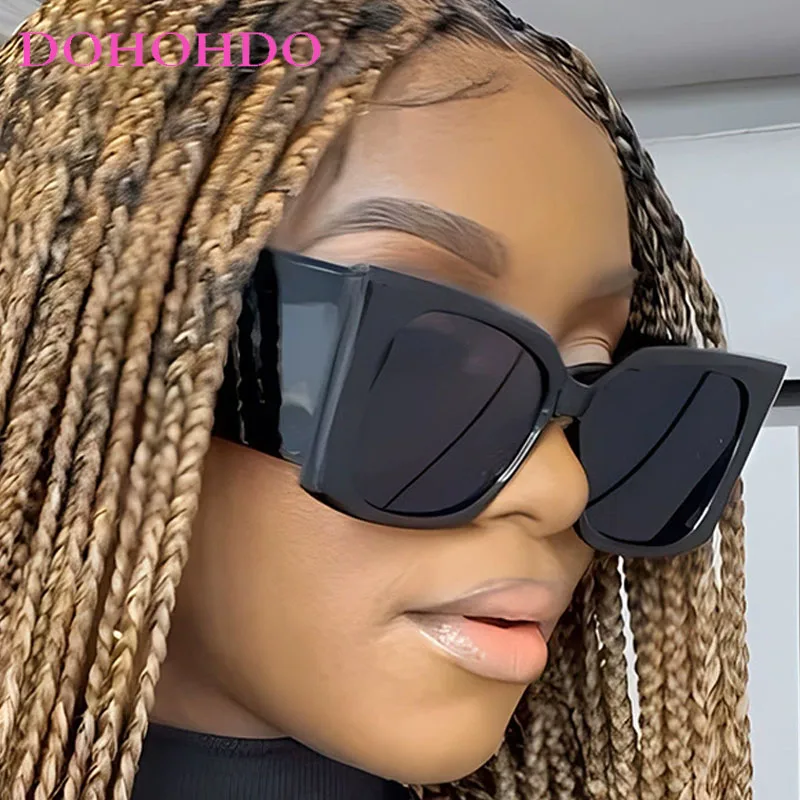 

Oversized Cat Eye Thick Legs Women Sunglasses Brand Designer Big Frame Men Sunglass Outdoor Travel Shades Ladies Lentes UV400
