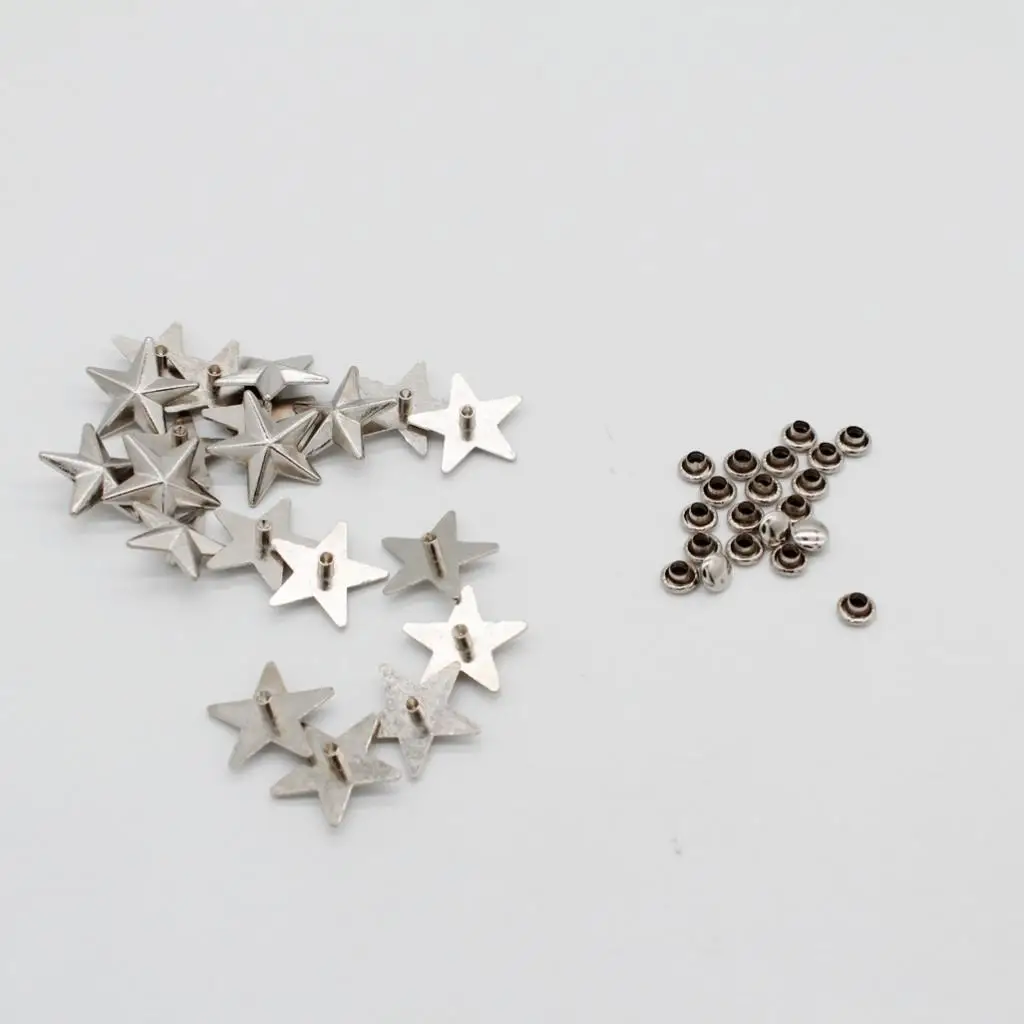 DIY Leathercraft Star Rivets Stud Snap Buttons 19mm Zinc Alloy Double Cap Decorative Fastener for Clothing Jackets Shoes
