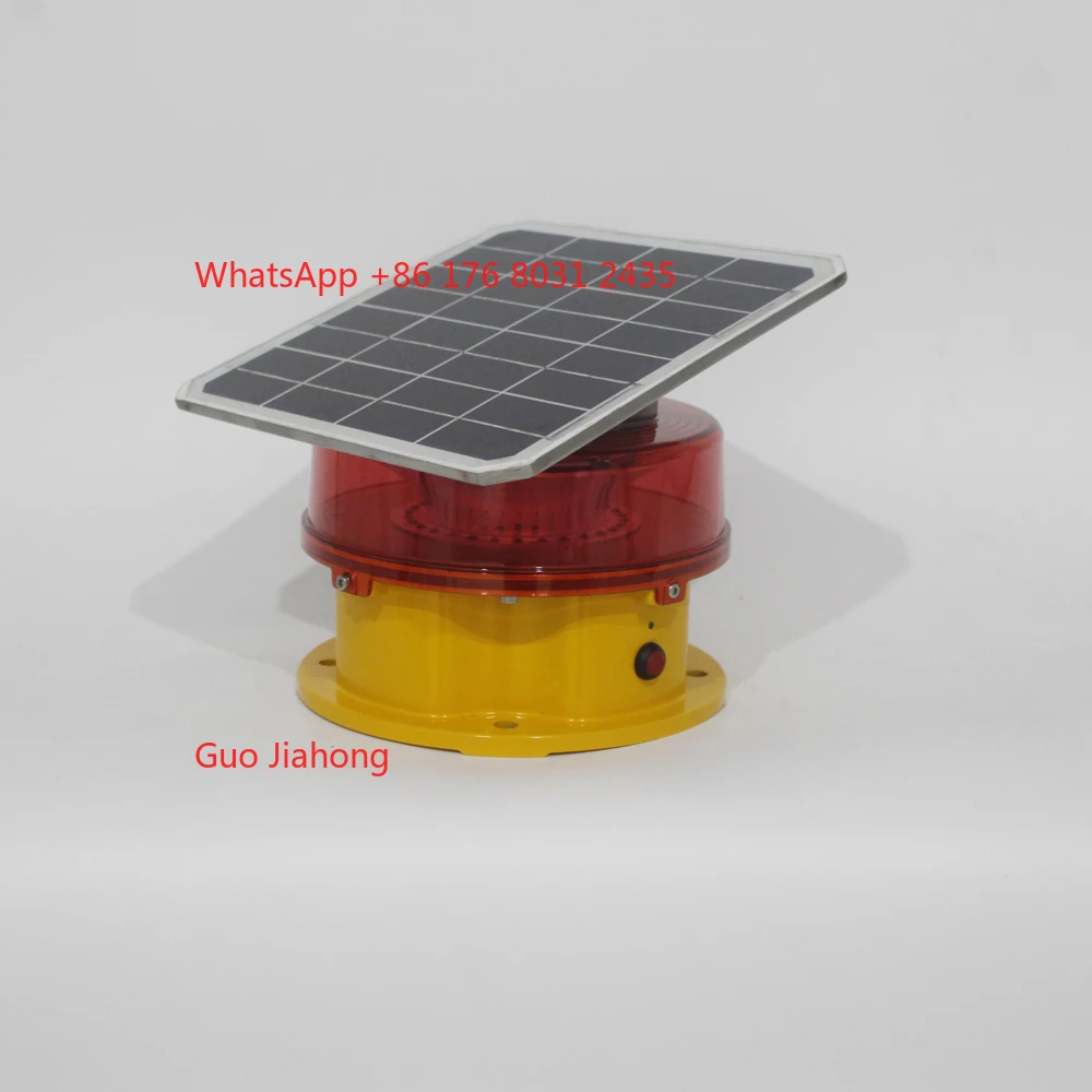 

GSM Tower Light LED RED Warning ICAO Medium Intensity Solar Powered Nighttime Flash Strobe Beacon