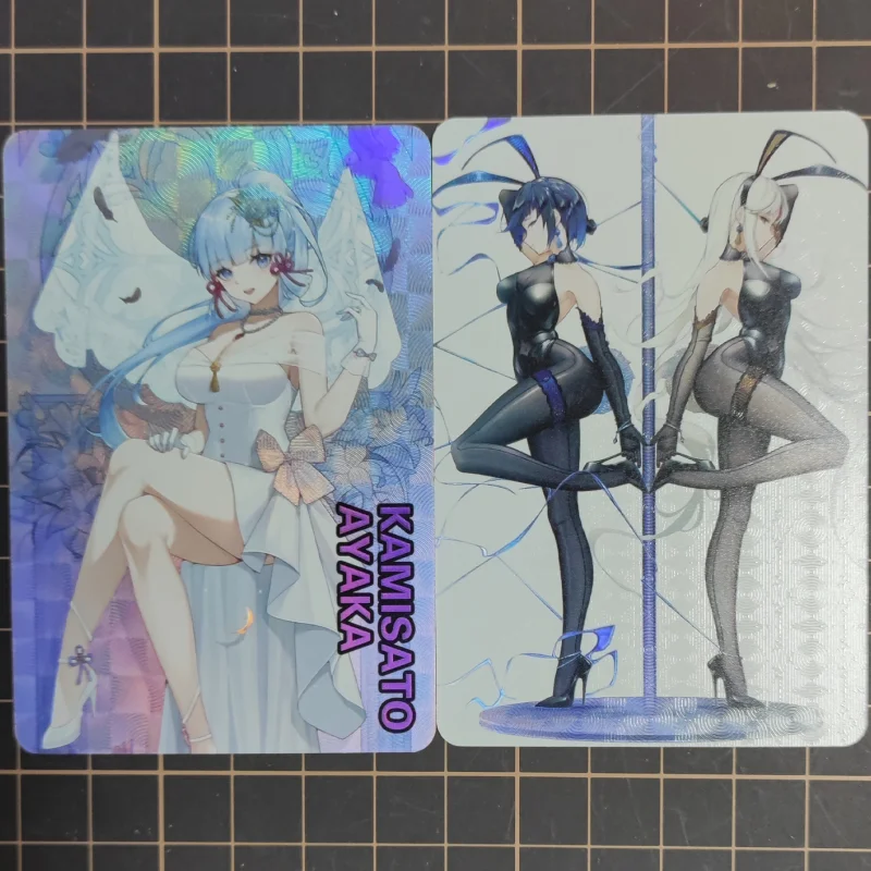 1Pcs/Set Genshin Impact Cards ACG Girl Yelan Shenhe Kamisato Ayaka Anime Game Characters Collection Color Flash Cards DIY Toys