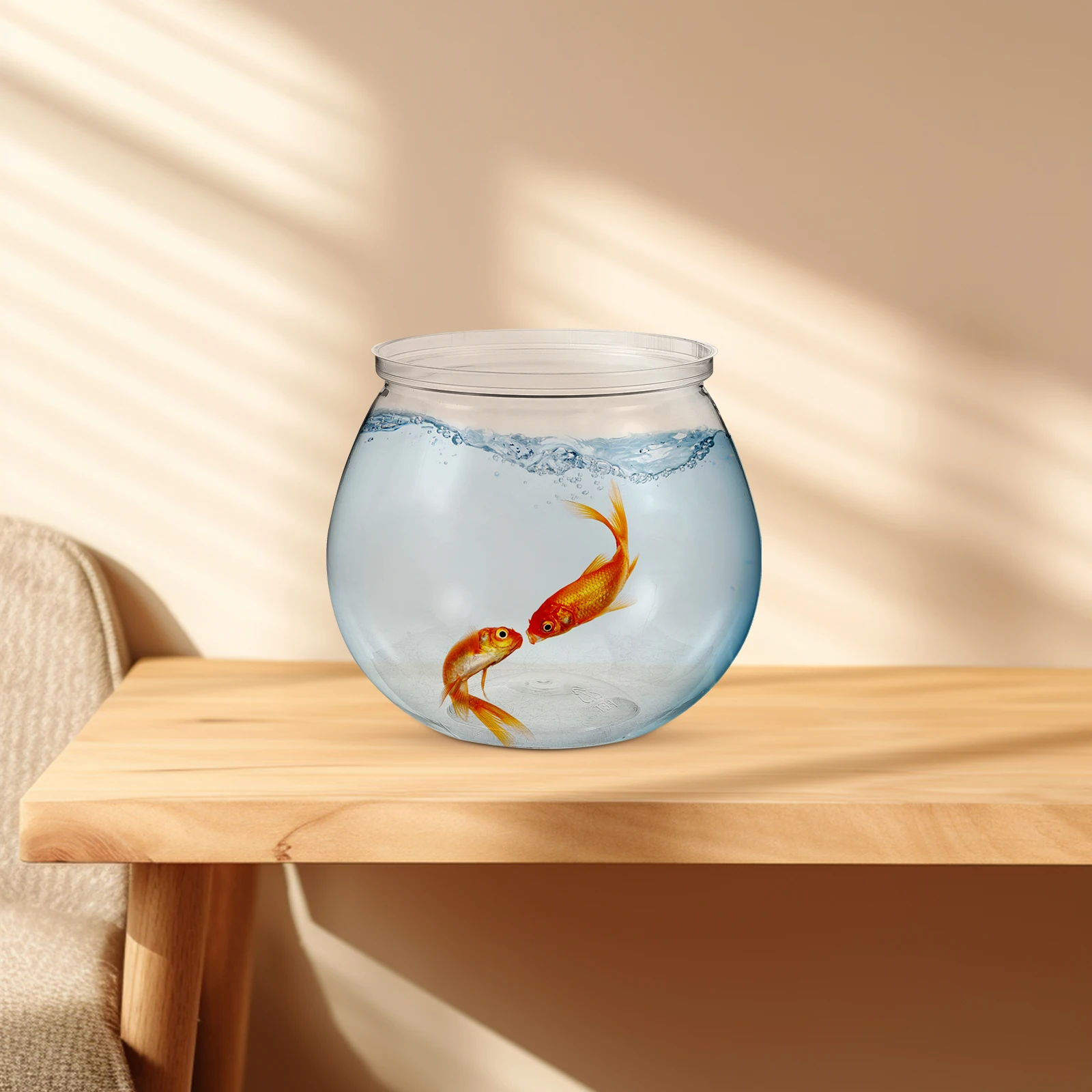 

3Pcs Round Plastic Fish Bowl Transparent Small Aquarium for Desktop Home Office Decorative Fish Tank Pets Aquariums Tanks
