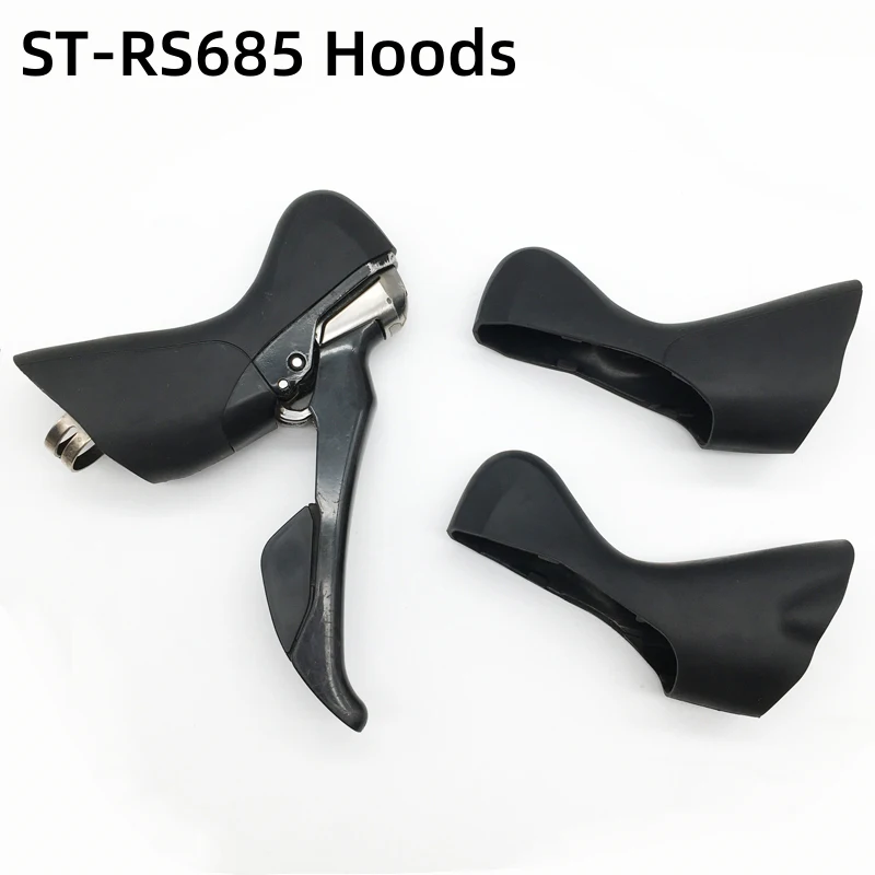 Non-original Lever Hoods for Shimano ST-RS685 Generic STI Lever Bracket Cover / Hood Set for SHIMANO RS685 Shifters Black Pair