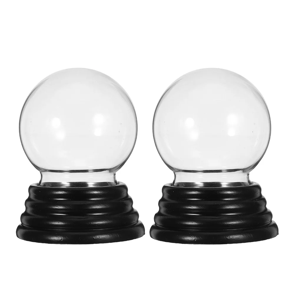 

2pcs Christmas Snow Globe Clear Fillable Glass Jar For Diy Holiday Craft Decoration Water Globe Set Party Favors Ornament