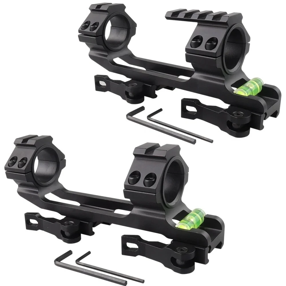 25.4/30mm QD Scope Mount with Spirit Bubble Level 20mm Rail Quick Release Tactical Toy Gun Riflescope Dual Ring Base