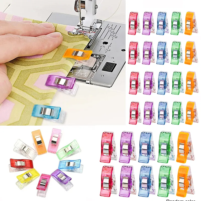 50PCS Sewing Clips Colorful Clips Multipurpose Plastic Craft Crocheting Knitting Safety Clothing Clips Color Binding Clips Paper