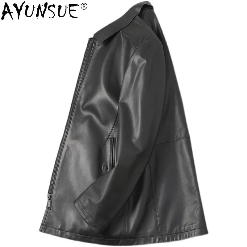 AYUNSUE 2025 New Autumn Genuine Leather Jacket Men Korean Casaul Cowhide Coat Winter Men's Clothes Chaquetas Hombre WPY4427