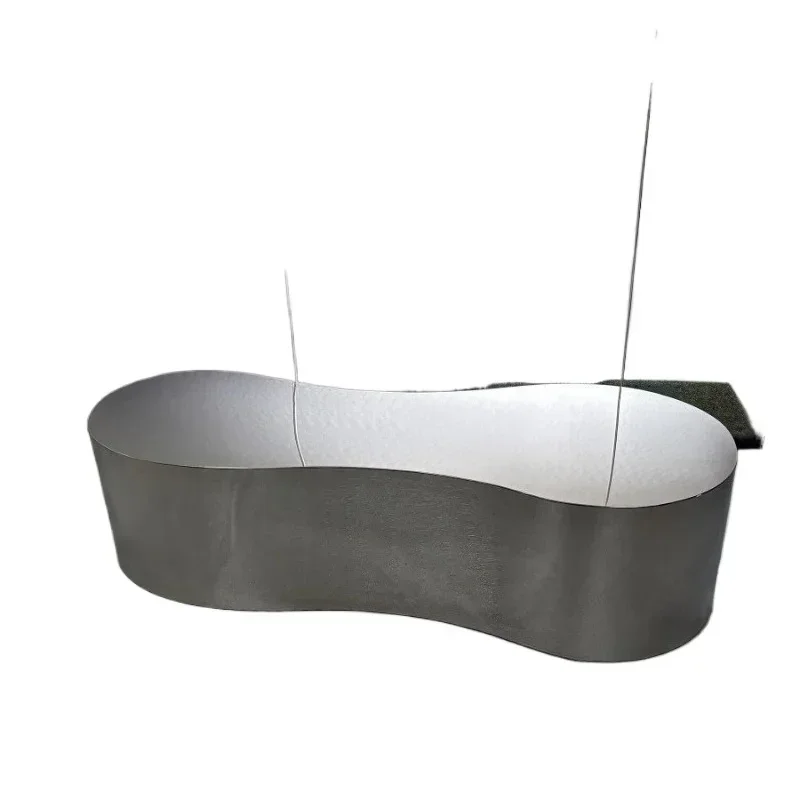 Stainless steel mirror color light luxury living room tea table art coffee table coffee table irregular minimalist creative
