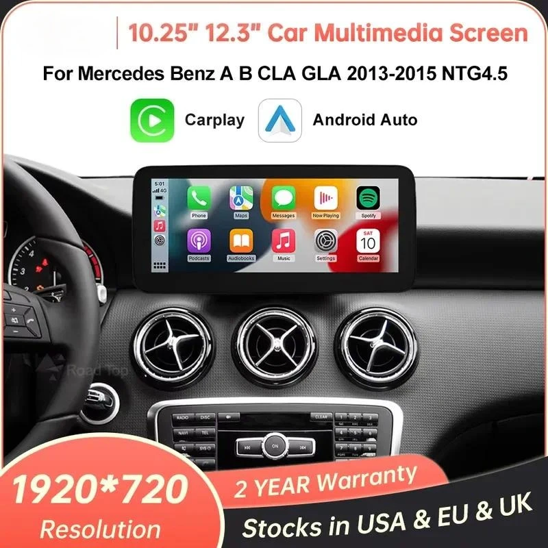 2026 hot sale RoadTop Wireless CarPlay Android Auto Car Multimedia Linux Touch Screen for A B CLA GLA W176 W246