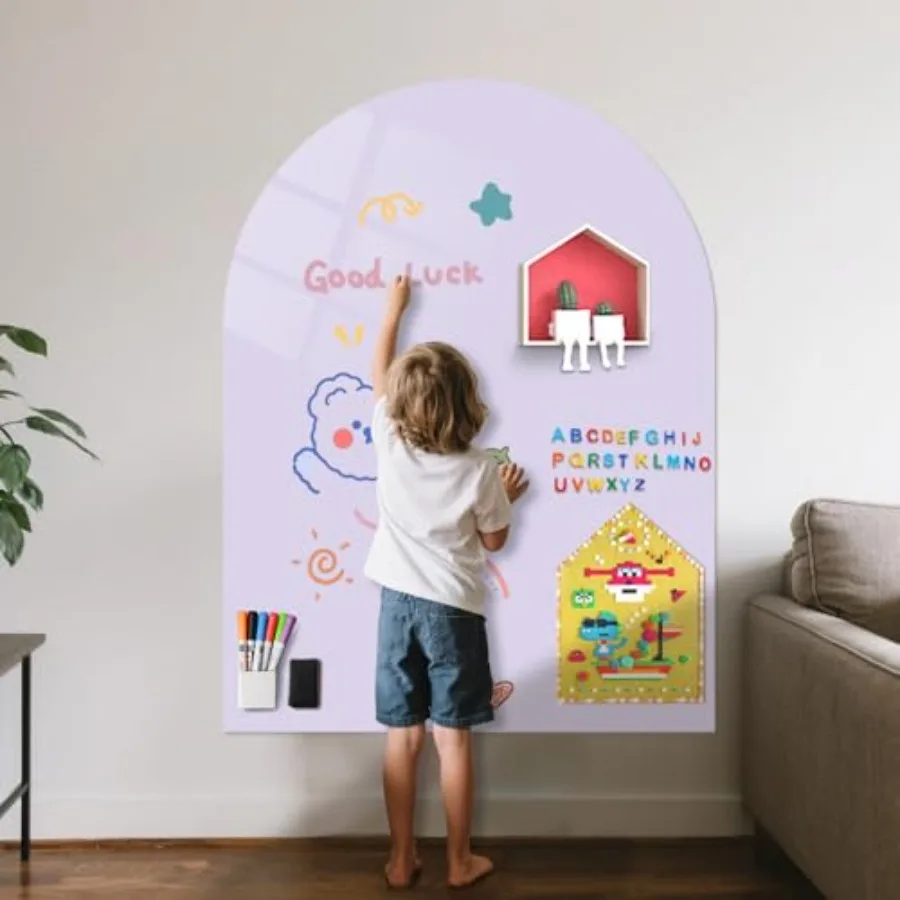 

Magnetic Whiteboard Chalkboard Arch, 40" x 32" - Upgraded Adhesive, Includes Dry Erase Board, Magnetic Case, 5 Water-Based Whit