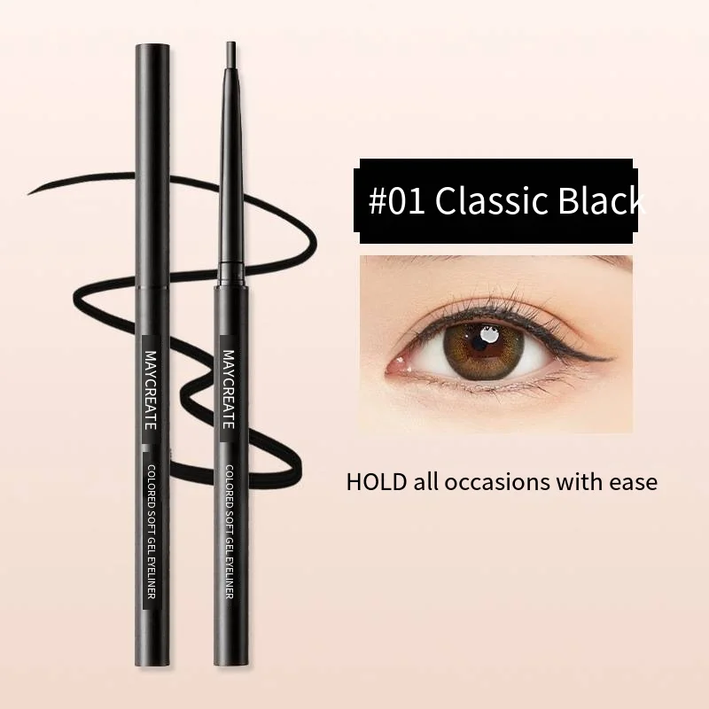 Longlasting Sweatproof Eyeliner Pencil Soft Focus Mist Shape Pencil Dark Brown Natural Extra Fine Eyeliner Make