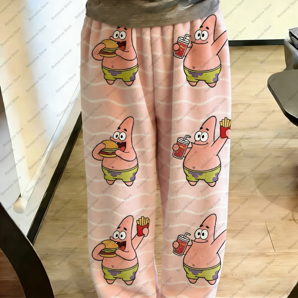 

Женские брюки Y2K Nickelodeon Spongebob и квадратные штаны Patrick Star, пижамные штаны, модные и весенние фланелевые домашние брюки