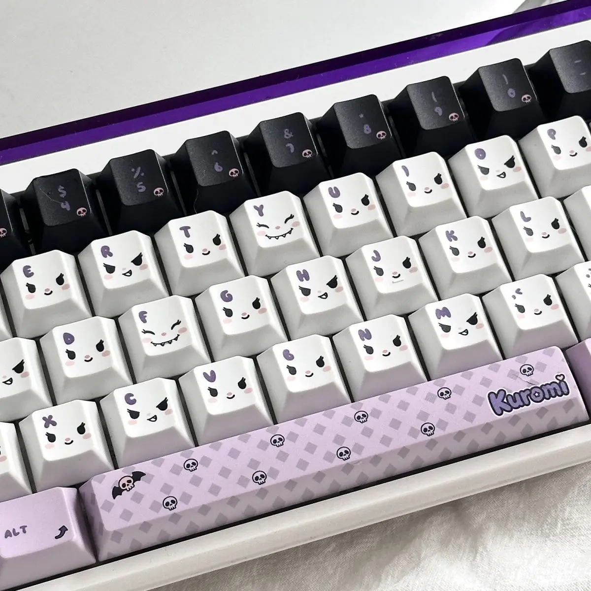 Sanrio Kuromi Purple Pbt Keycaps Set, Dye Sublimation Cartoon Keycaps, 82/83/127 Keys for 60%-100% Mechanical Gaming Keyboard view 2