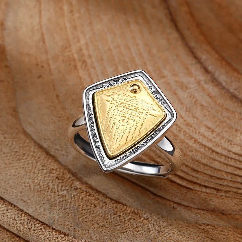 sterling silver ring, personalized five warp pattern ring, ring opening thai silver retro trendyy personalized jewelry