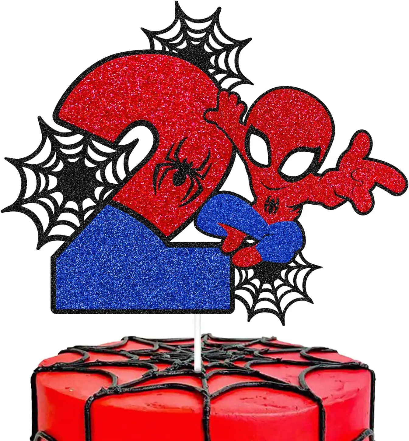 Spiderman Verjaardagsfeestje Decoraties Verjaardagsnummer Taart Invoegen Kinderen Cartoon Feest Decoratie Geslacht Onthuld Baby Shower