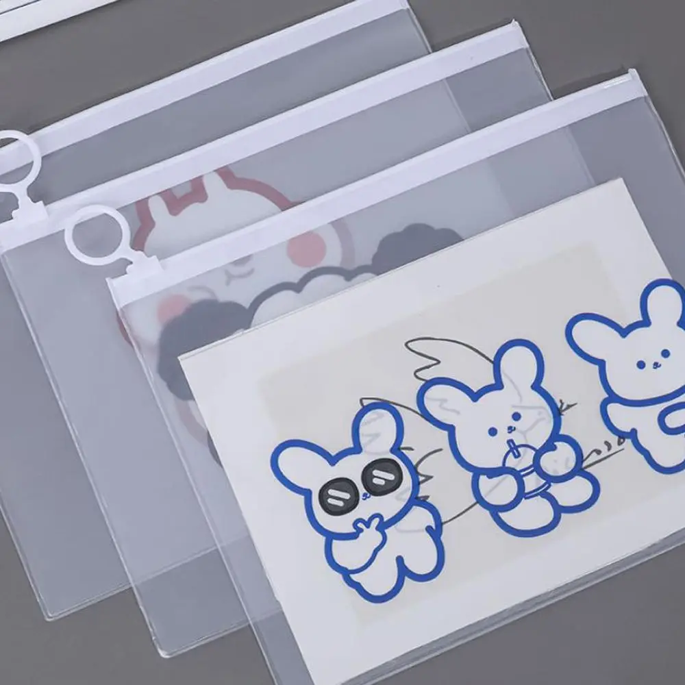 

Pen Case Transparent Learning Stationery High Capacity Test Paper Folder Pencil Case File Folder File Storage Bag Bear File Bag