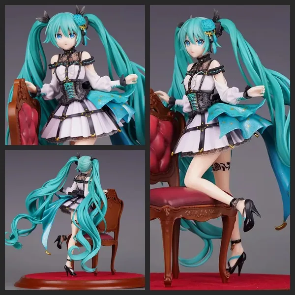 

Hatsune Miku Chair PVC Figure World Plan Colorful Stage Beautiful Girl Garage Kit Ornaments Model Anime Statue Collectible Gift