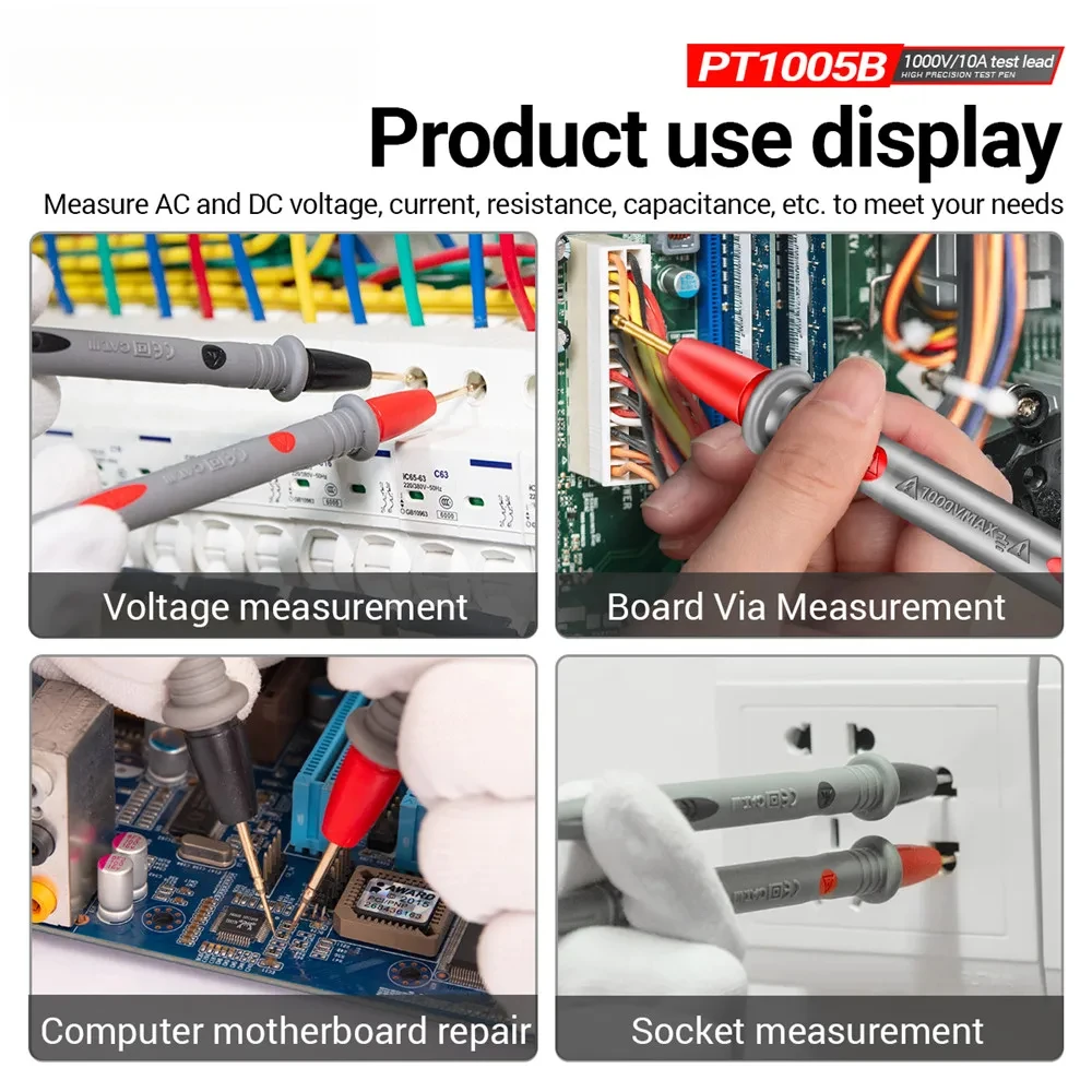 ANENG PT1005B Digital Multimeter Probe Test Leads 1000V 10A Universal Needle Tip Multi Meter Tester Lead Probe Wire Pen Cable image 6