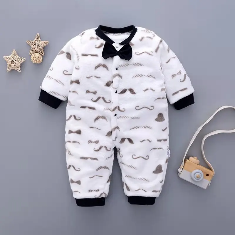 WUDIMIQI  New Baby Girl Boy Thick Romper Warm Winter Newborn Infant Baby Dinosaur Fleece Romper Jumpsuit Soft Pajamas Clothes