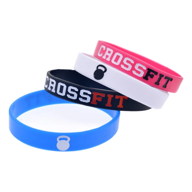 50 Pcs 1/2 Inch Wide Crossfit Silicone Wristband For Sport Gift Rubber Bangle Adult Size