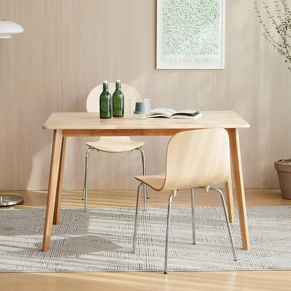 Canberra 47.2" Rectangular Wooden Dining Table/Mid Century Modern Malaysian Oak Kitchen Table Table Only