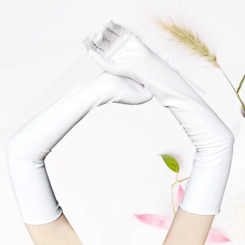 女性用ロング光沢パテントレザーグローブ-オペラスタイル-フルフィンガーコスチュームアクセサリー-ボールガウンパーティーやクラブコスプレ用