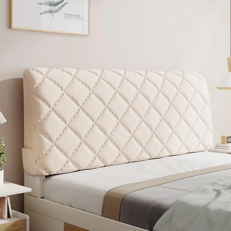 

Solid Color Bed Back Dust Cover Fully Covered Super Soft And Smooth Quilted Head Cover Thickened Mesh Velvet Headboard Cover