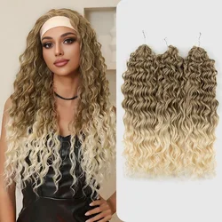 Synthetic Afro Curly Twist Crochet Hair Extensions 20 Inch Water Wave Crochet Hair Braids Goddess Twist Braiding Hair For Women